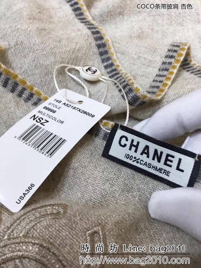 CHANEL香奈兒 小香新品 COCO條帶披肩 羊毛圍巾 LLWJ6711